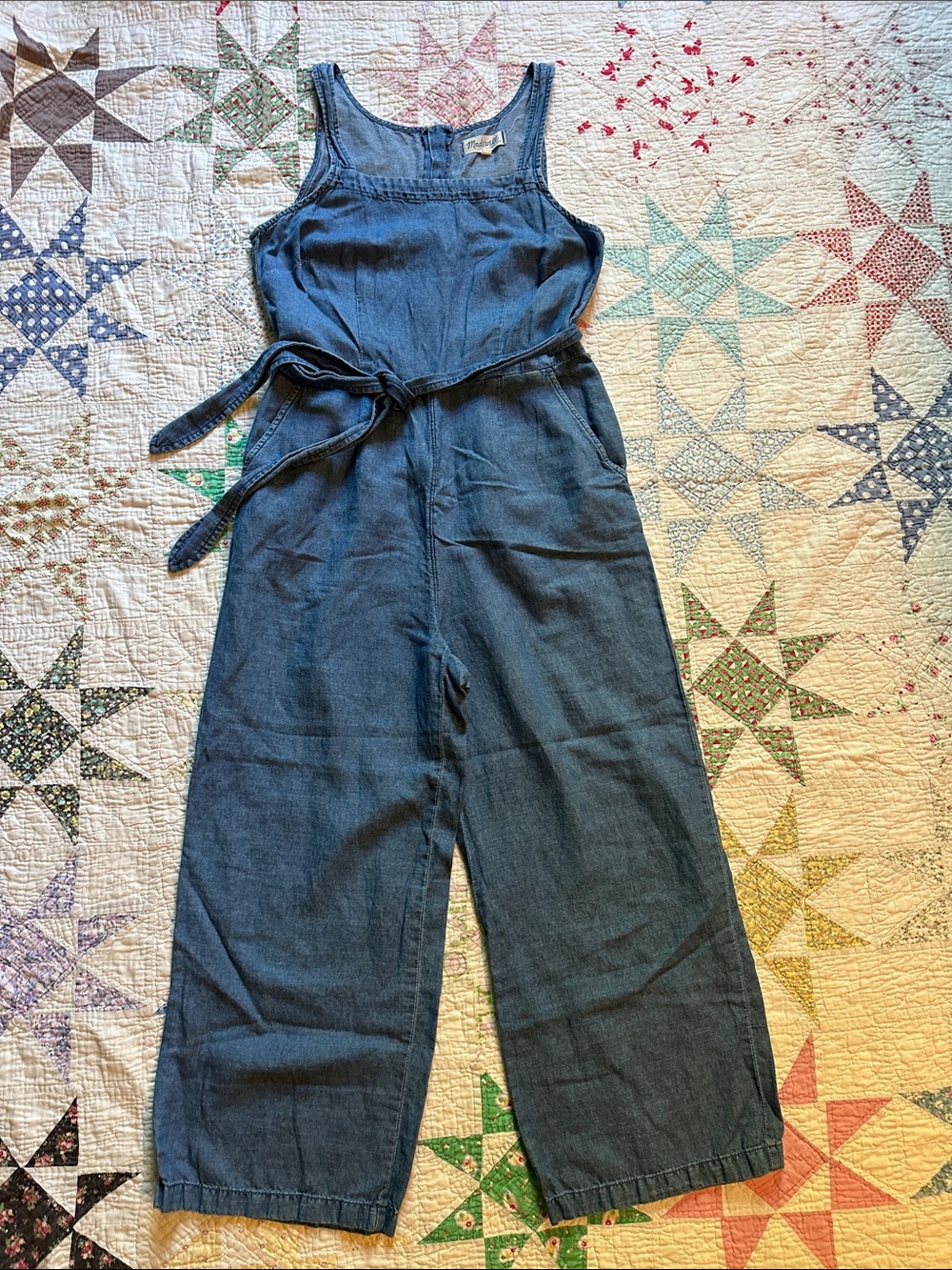 Madewell Linen Classic Blue Jumpsuit